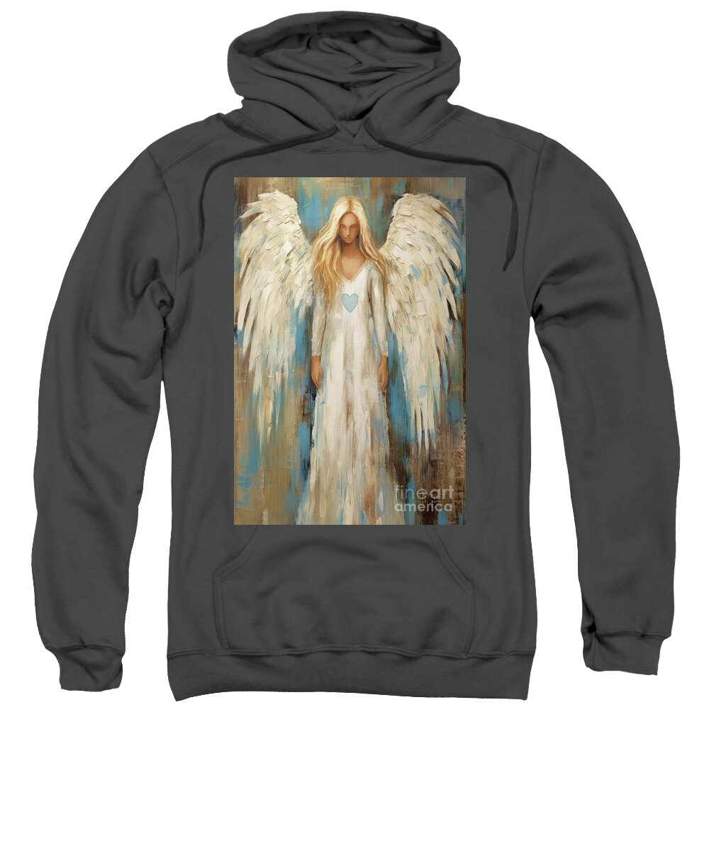 Angel Sweatshirt featuring the painting Love Angel by Tina LeCour