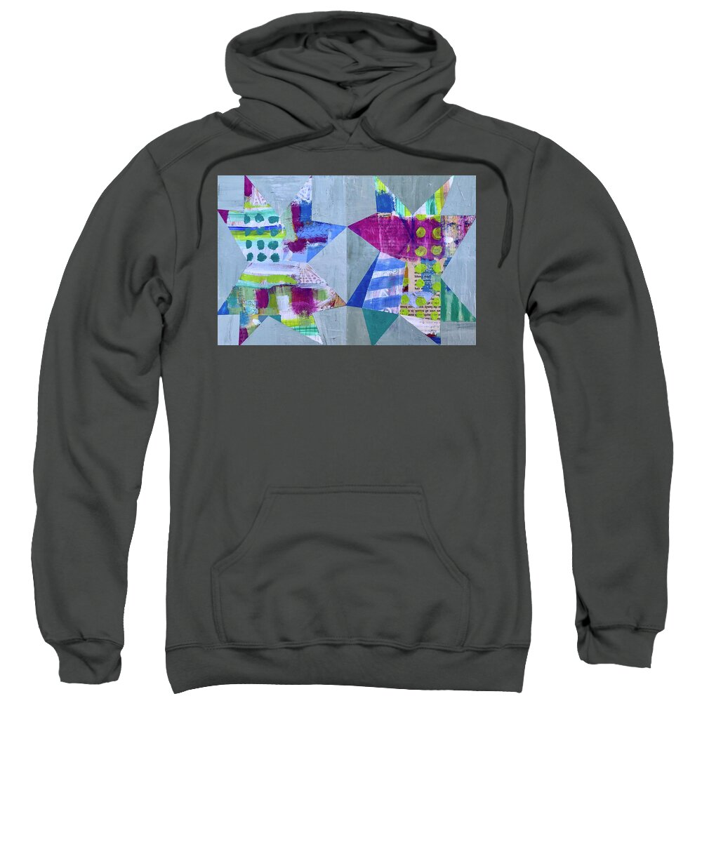 Stars Sweatshirt featuring the painting Love Bugs by Cyndie Katz