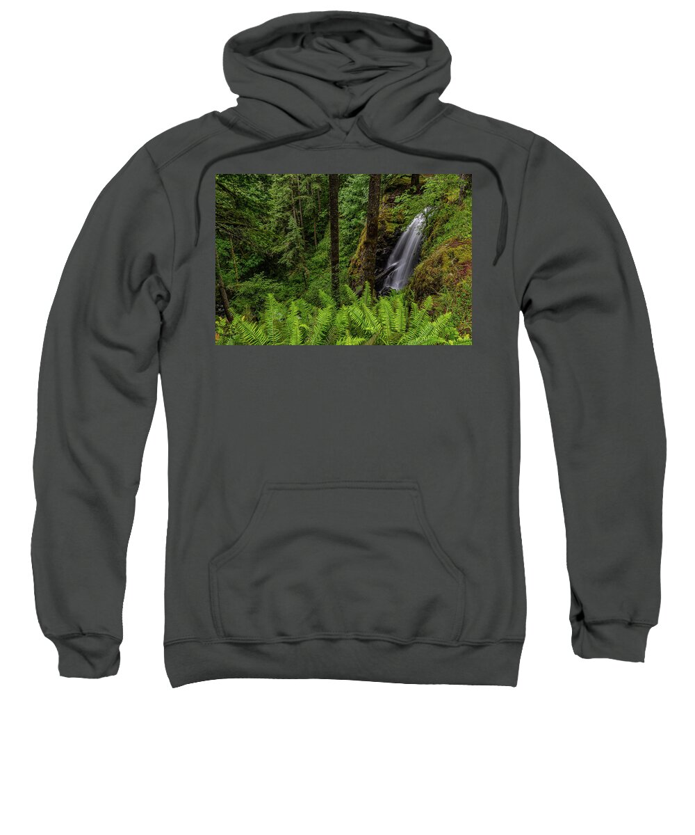 Shellburg Creek Sweatshirt featuring the photograph Lower Shellburg Falls by Ulrich Burkhalter