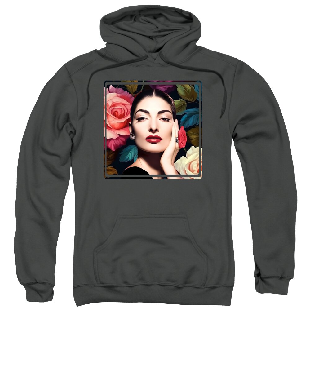 Maria Callas Sweatshirt featuring the digital art Opera Stars 4 by Mark Ashkenazi