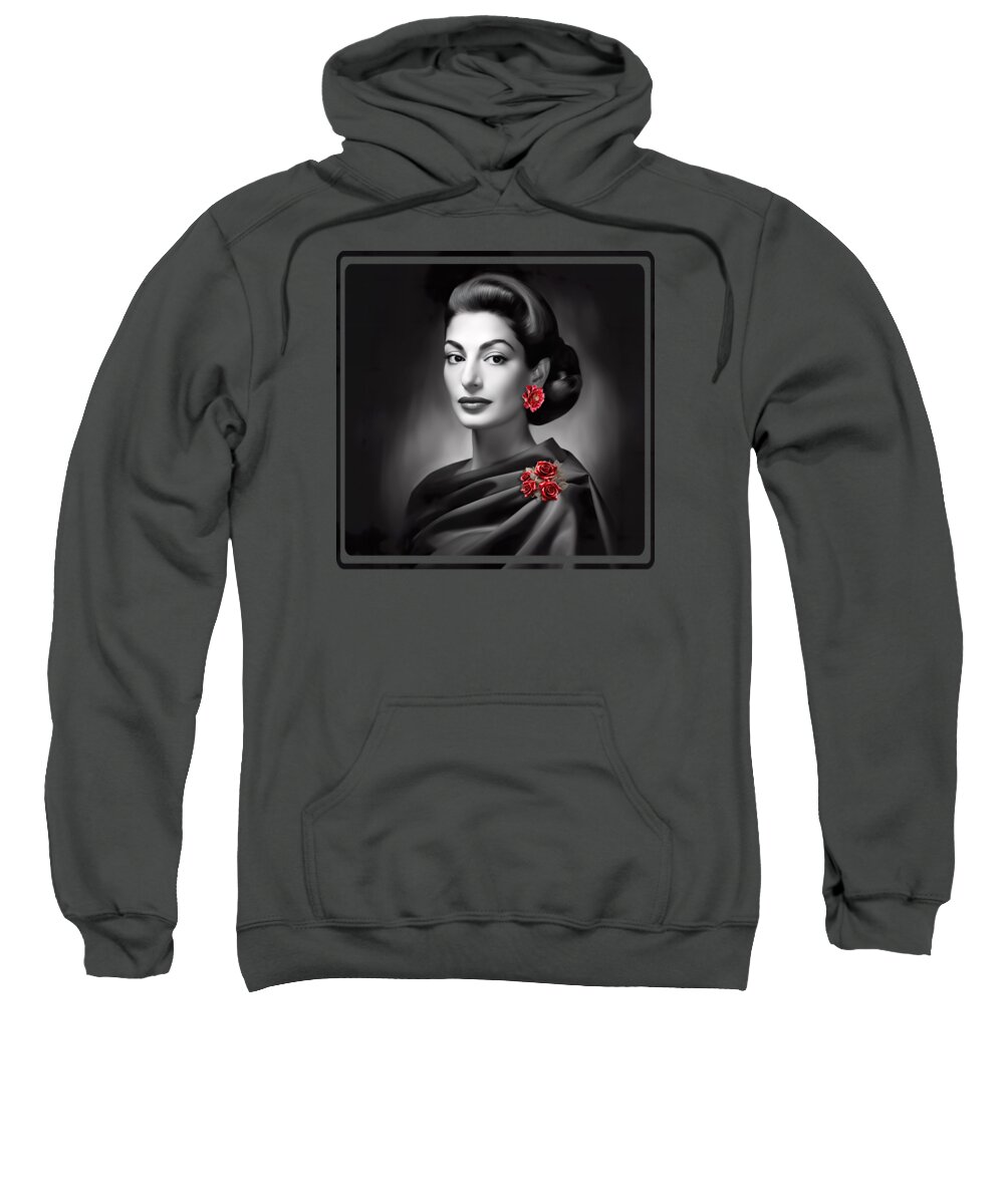 Maria Callas Sweatshirt featuring the digital art Opera Stars 7 by Mark Ashkenazi