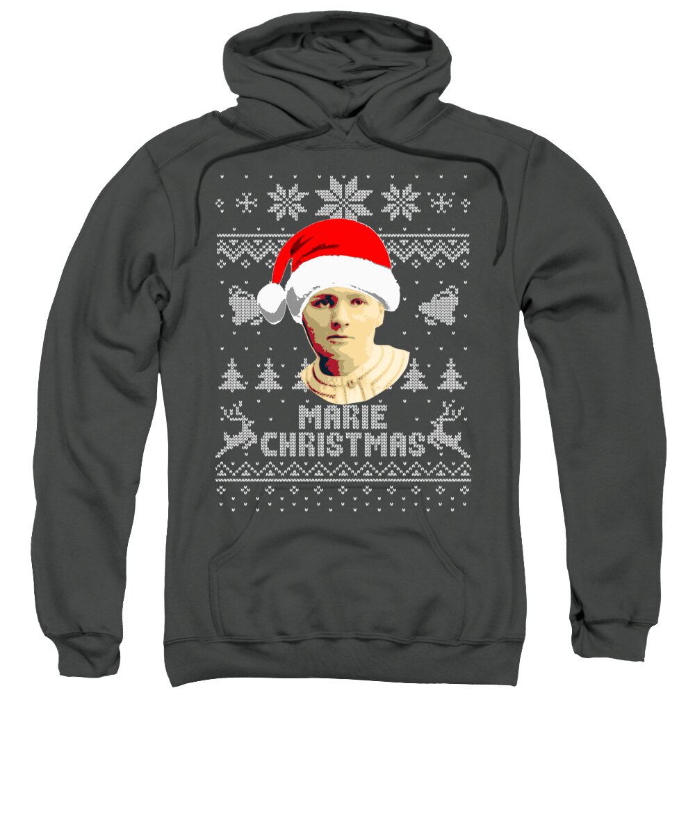 Santa Sweatshirt featuring the digital art Marie Curie Marie Christmas by Megan Miller