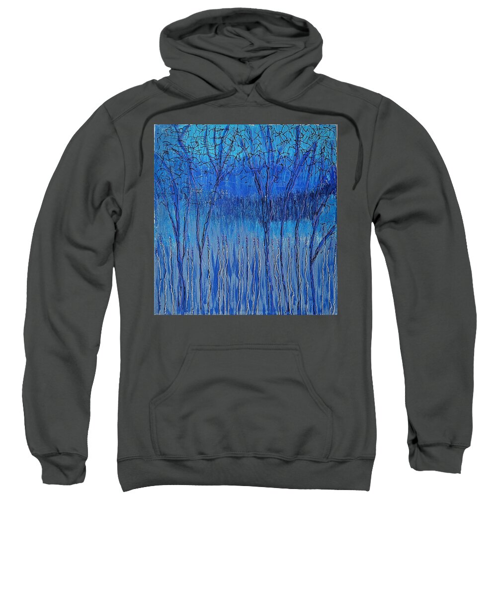 Nature Sweatshirt featuring the painting Marsh Twilight by Pam O'Mara