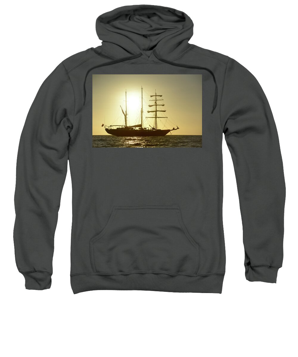 Republic Of Ecuador Sweatshirt featuring the photograph Mary Anne at sunset, Isabela Island, Galapagos Islands, Ecuador by Kevin Oke