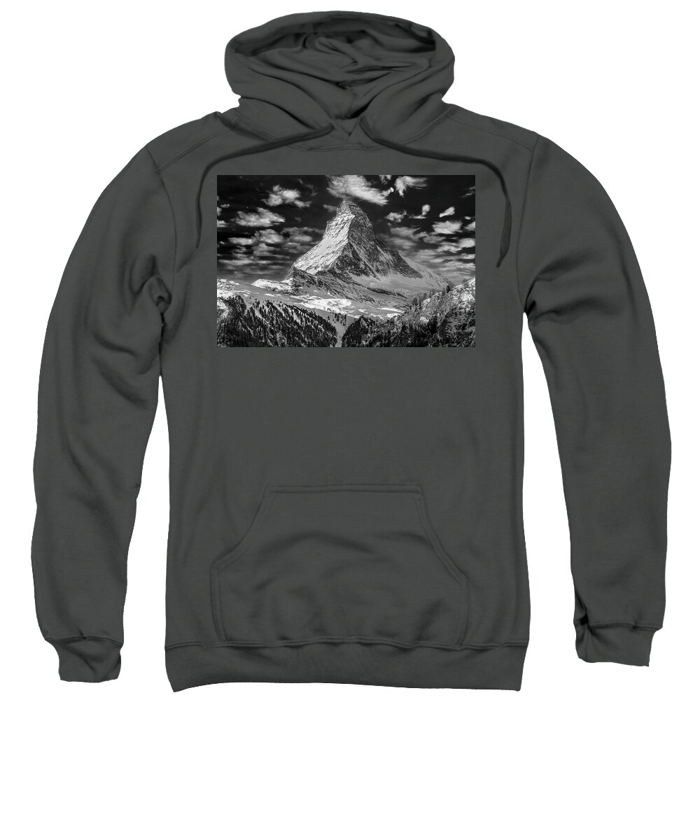 2015 Sweatshirt featuring the photograph Matterhorn in the Clouds by Don Hoekwater Photography