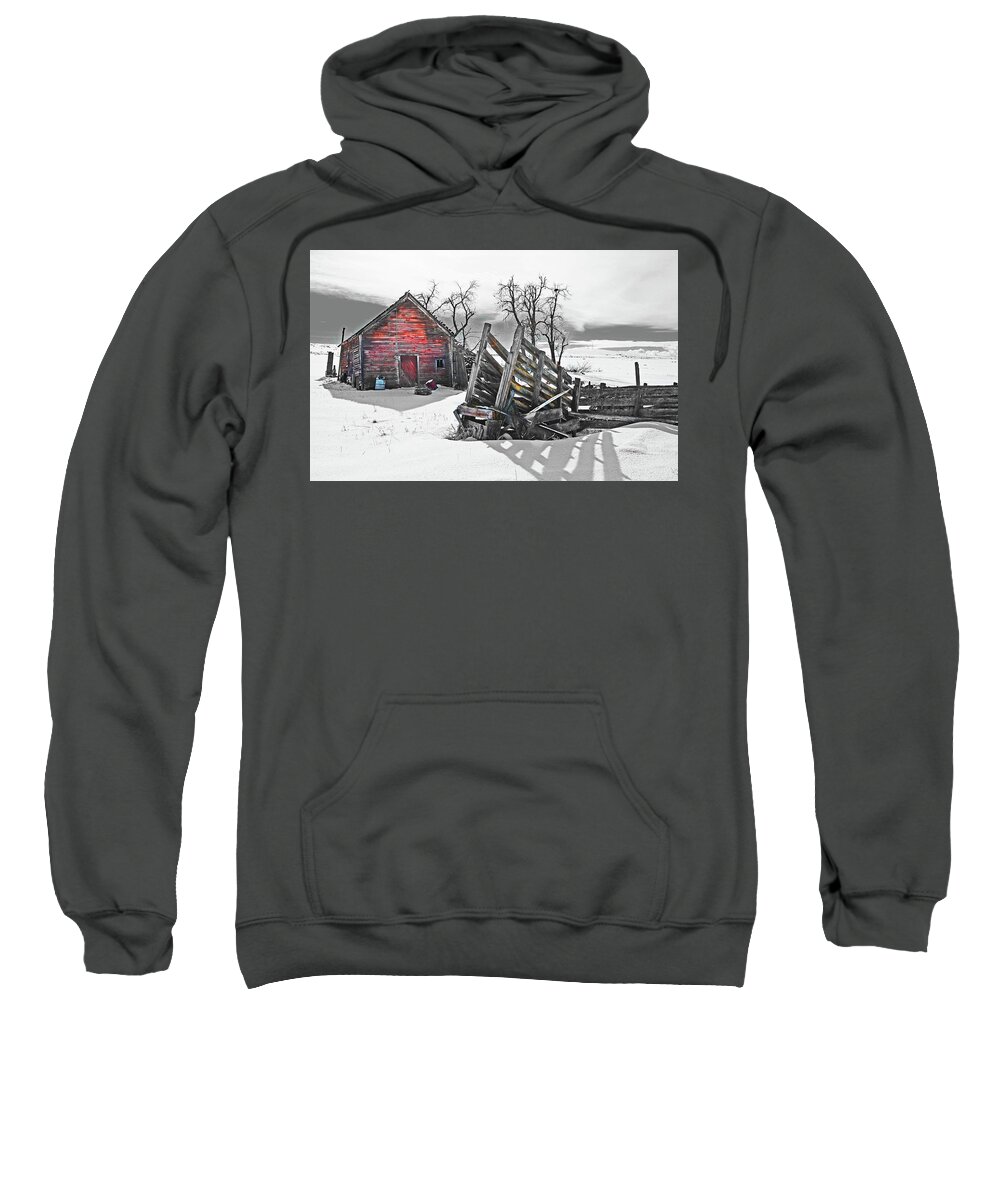  Sweatshirt featuring the digital art May Homesteads, Loading Shoot by Fred Loring