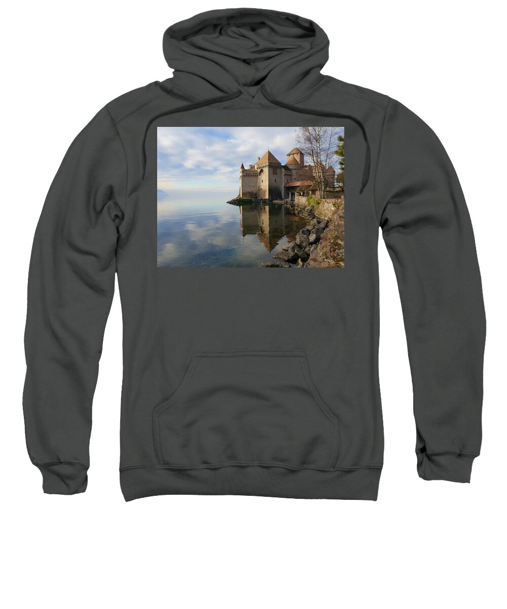 Castle Sweatshirt featuring the photograph Medieval Chillon Castle by Andrea Whitaker