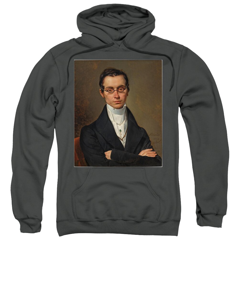 Portrait Sweatshirt featuring the painting Merry-Joseph Blondel French by MotionAge Designs