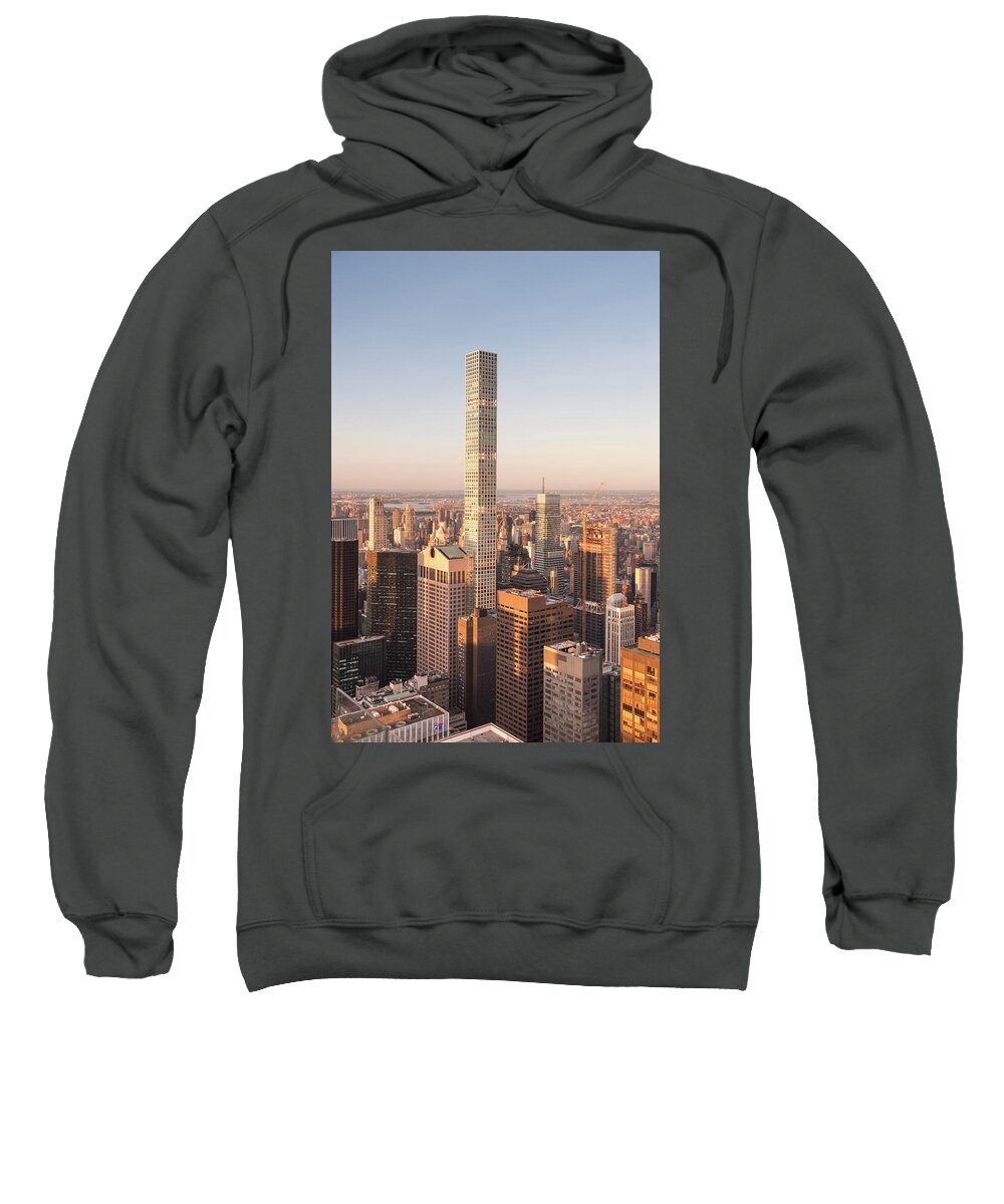 New York Sweatshirt featuring the photograph Midtown Manhattan At Sunset by Alberto Zanoni