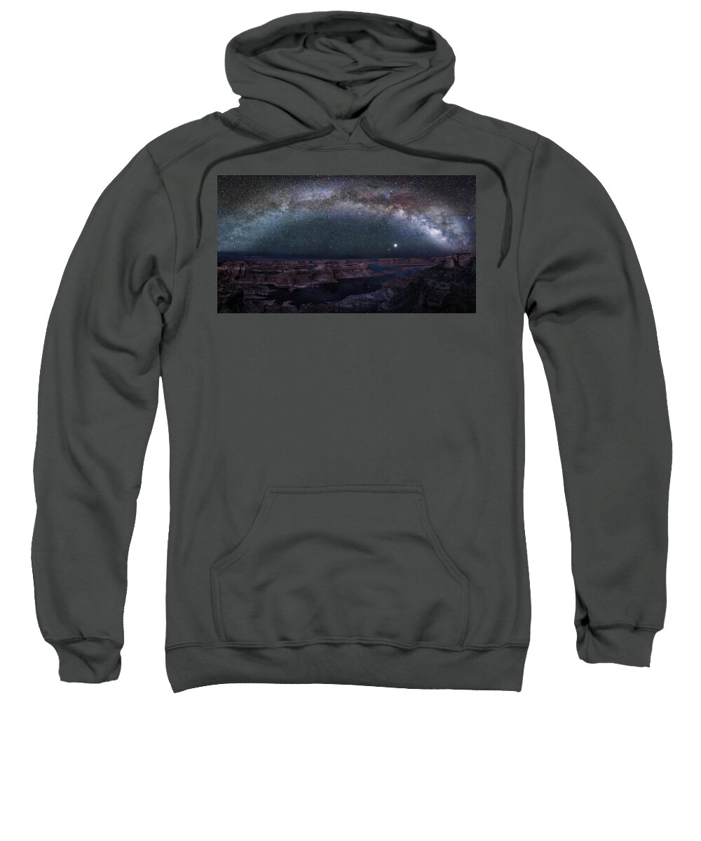 Alstrom Sweatshirt featuring the photograph Milky Way Over Alstrom Point by Alex Mironyuk