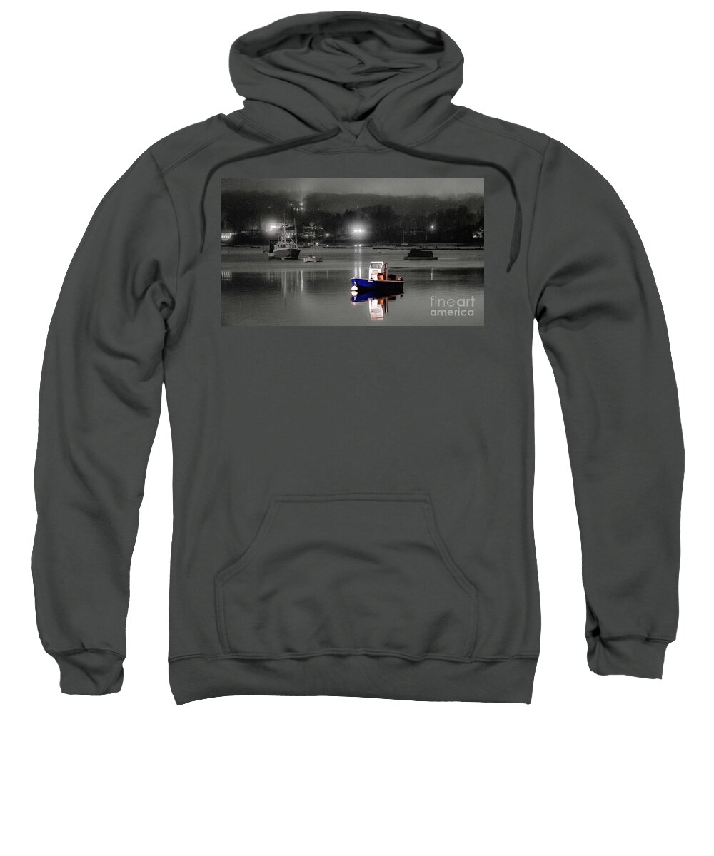 Boat Sweatshirt featuring the photograph Misty Morning Mooring by Sean Mills