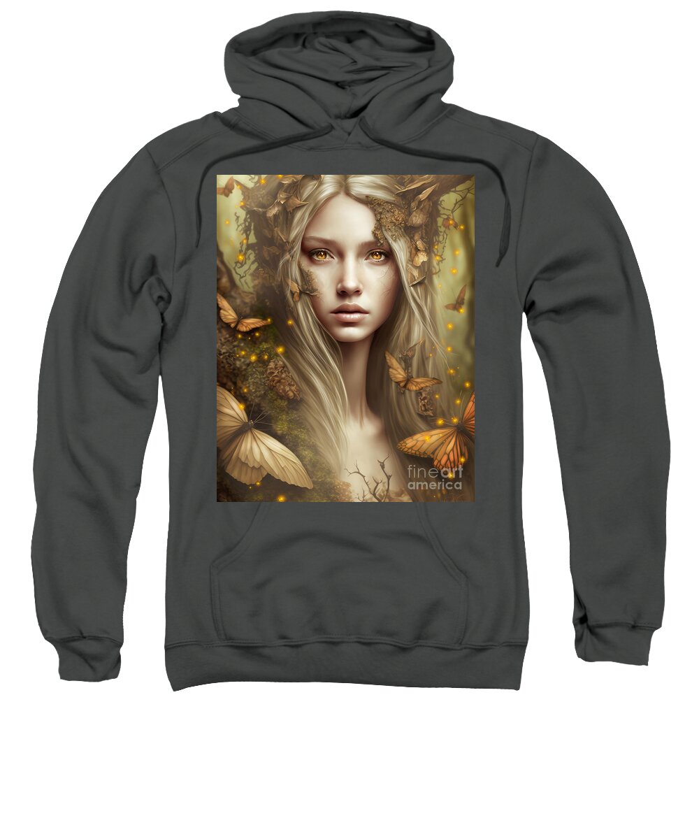 Modron Sweatshirt featuring the digital art Modron Celtic Goddess by Shanina Conway
