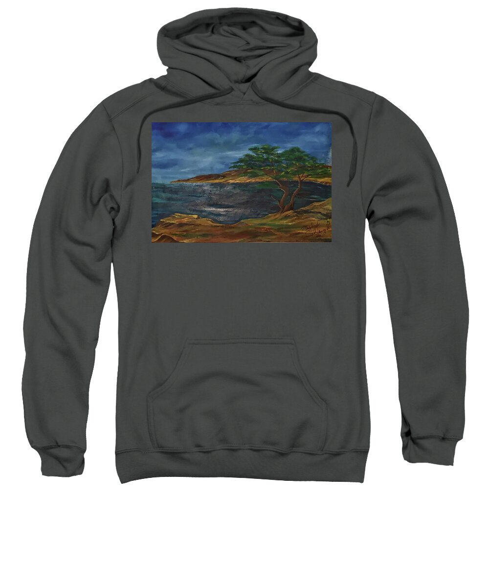 Monterey Cypress Sweatshirt featuring the painting Monterey Cypress by Michael Silbaugh