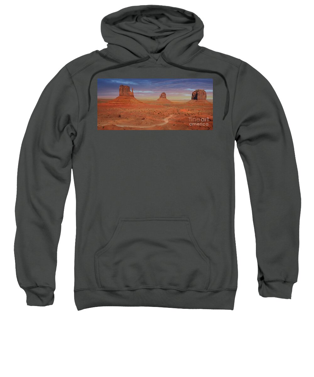 Landscape Sweatshirt featuring the photograph Monument Valley Spires by Ed Stokes