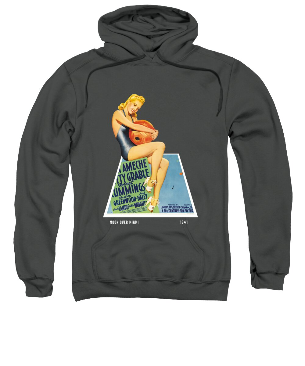 Moon Sweatshirt featuring the mixed media ''Moon Over Miami'', 1941 - 3d by Movie World Posters
