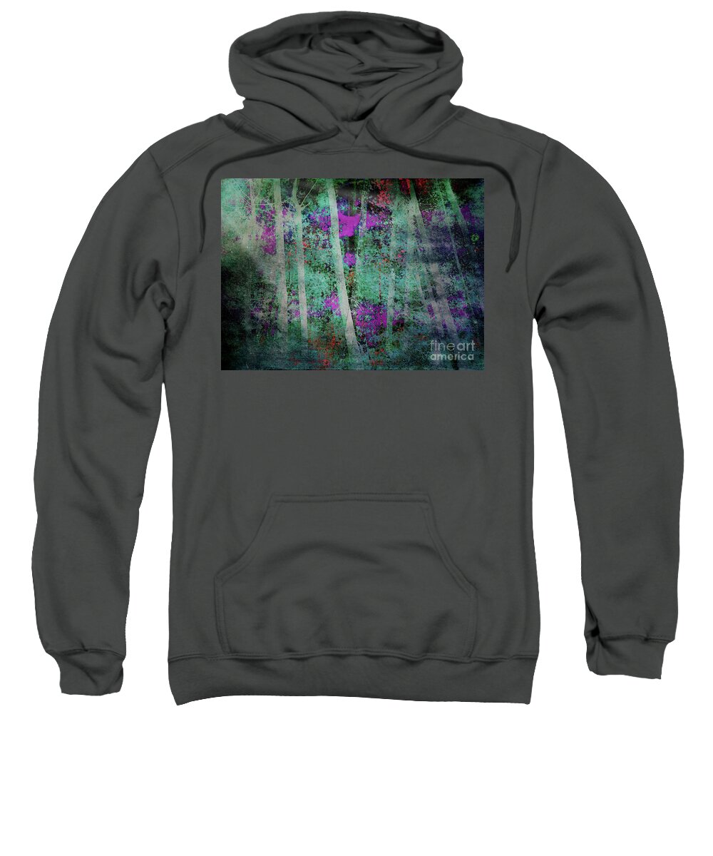 Moonlight Sweatshirt featuring the digital art MOONLIGHT in the MAGIC FOREST by Mimulux Patricia No