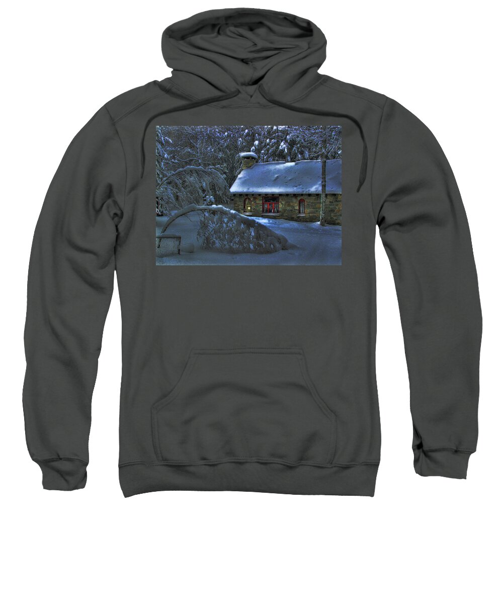 Moon Sweatshirt featuring the photograph Moonlight on the Stonehouse by Wayne King