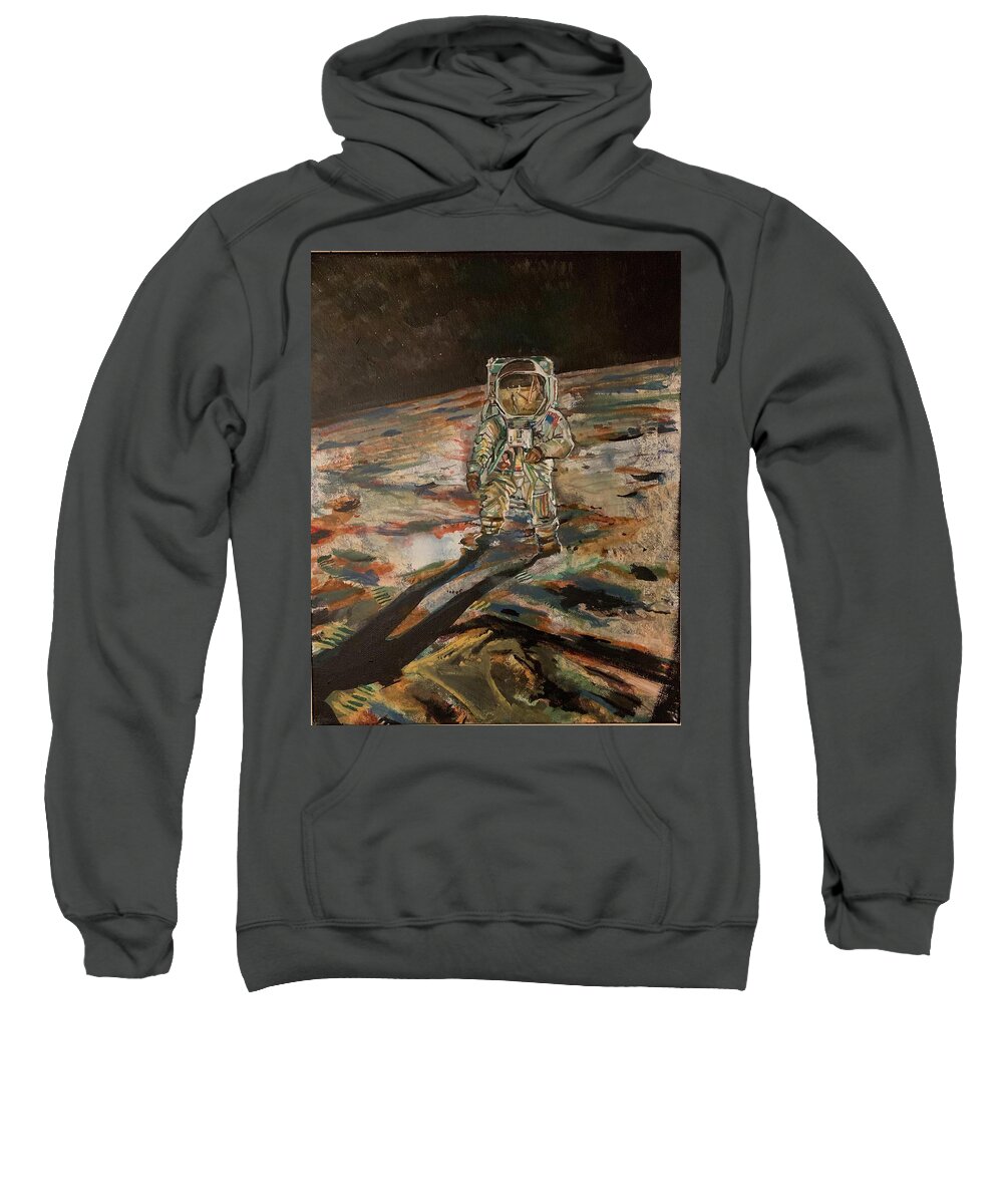 Moon Sweatshirt featuring the mixed media Moonstruck by Try Cheatham