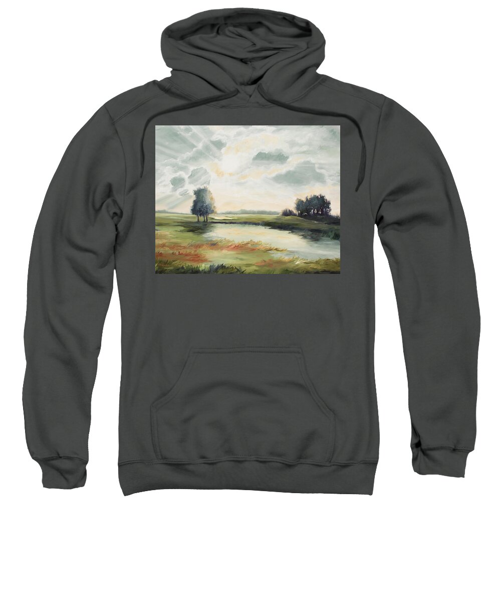 Trees Sweatshirt featuring the painting Morning Glory by Katrina Nixon