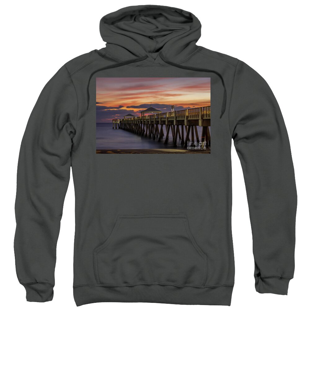 Pier Sweatshirt featuring the photograph Morning Pier by Tom Claud