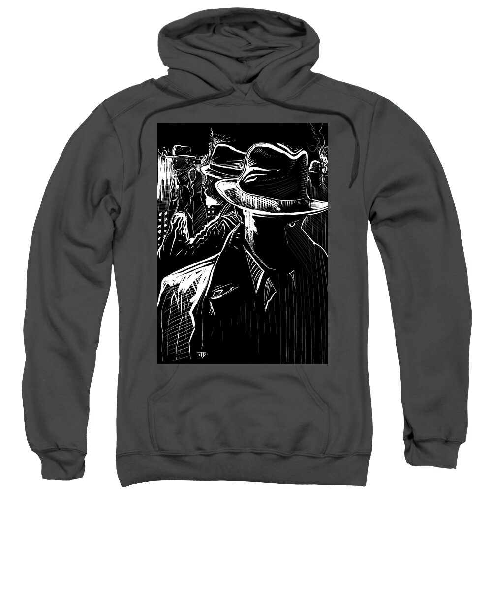 Mr Fedora Ink Sweatshirt featuring the painting Mr Fedora Ink by John Gholson