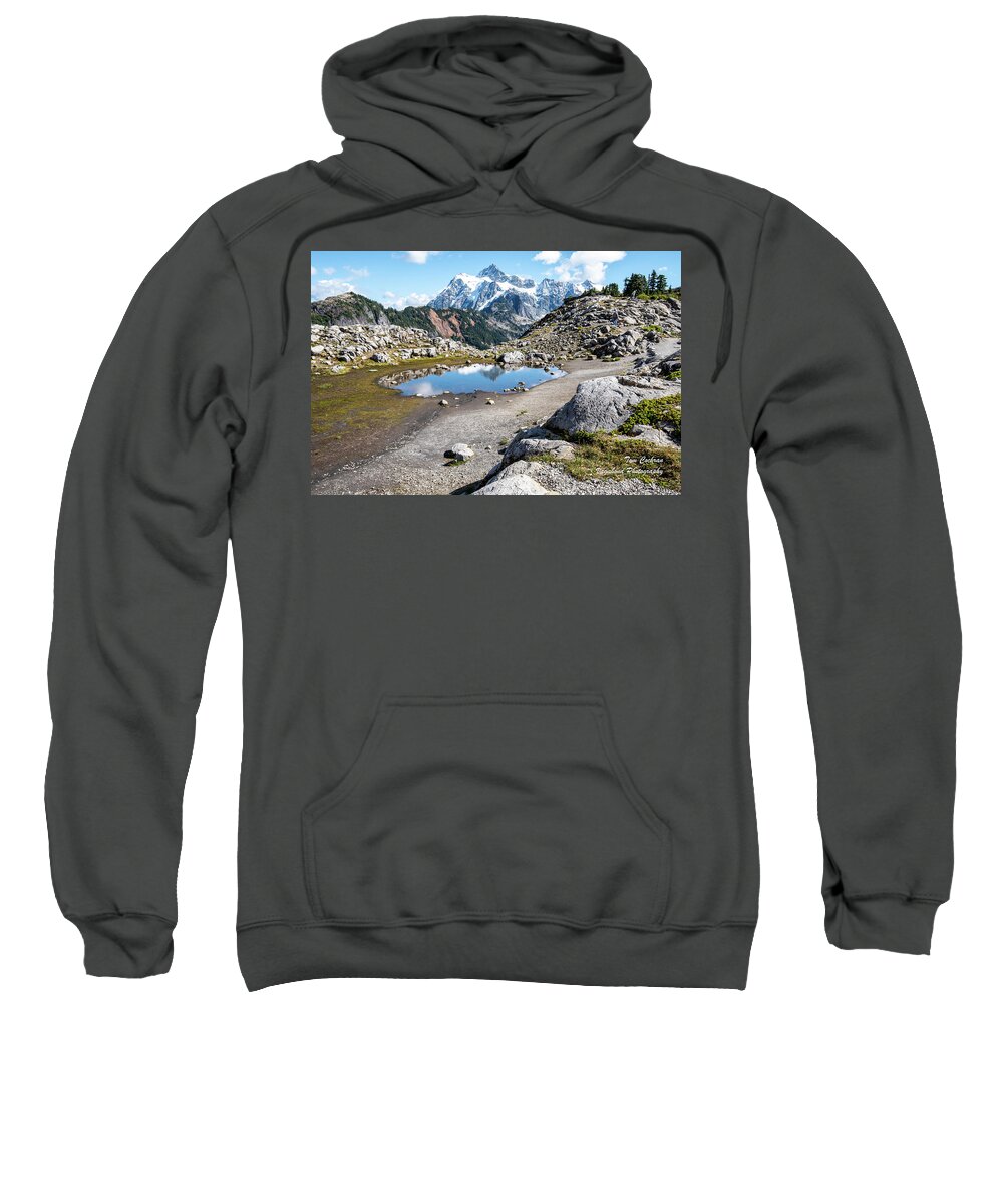 Mt Shuksan Reflected Sweatshirt featuring the photograph Mt Shuksan Reflected by Tom Cochran