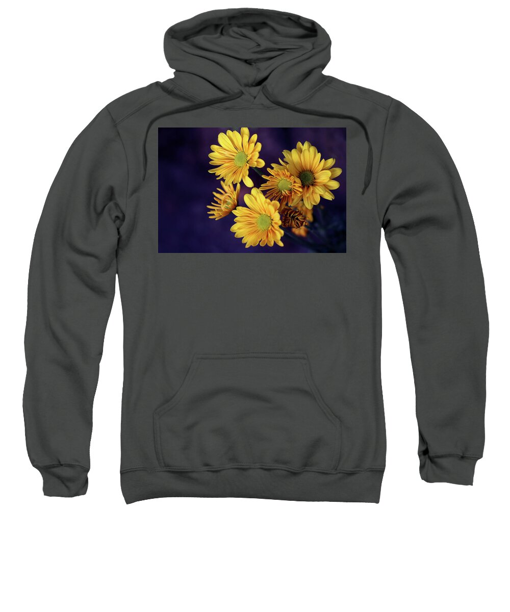 Flowers Sweatshirt featuring the photograph Mums Yellow Bunch by Vanessa Thomas