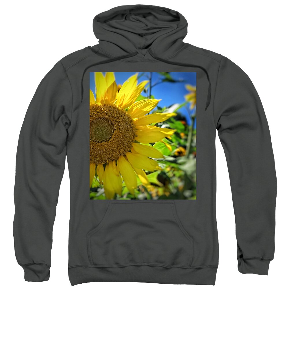 Sunflower Sweatshirt featuring the photograph My Good Side by Terry Ann Morris