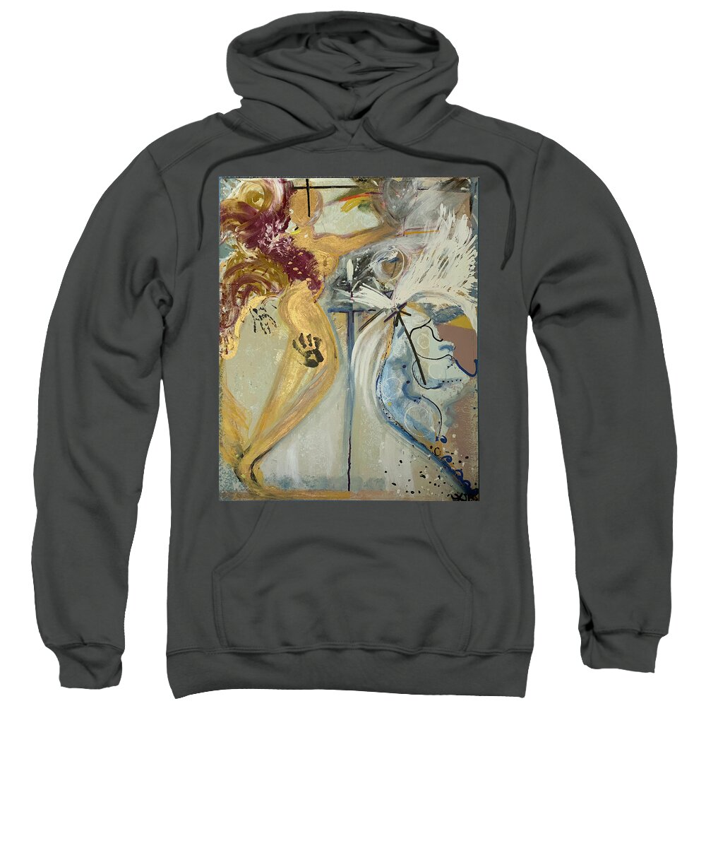 Angels Sweatshirt featuring the painting Mysterious Angel by Leslie Porter