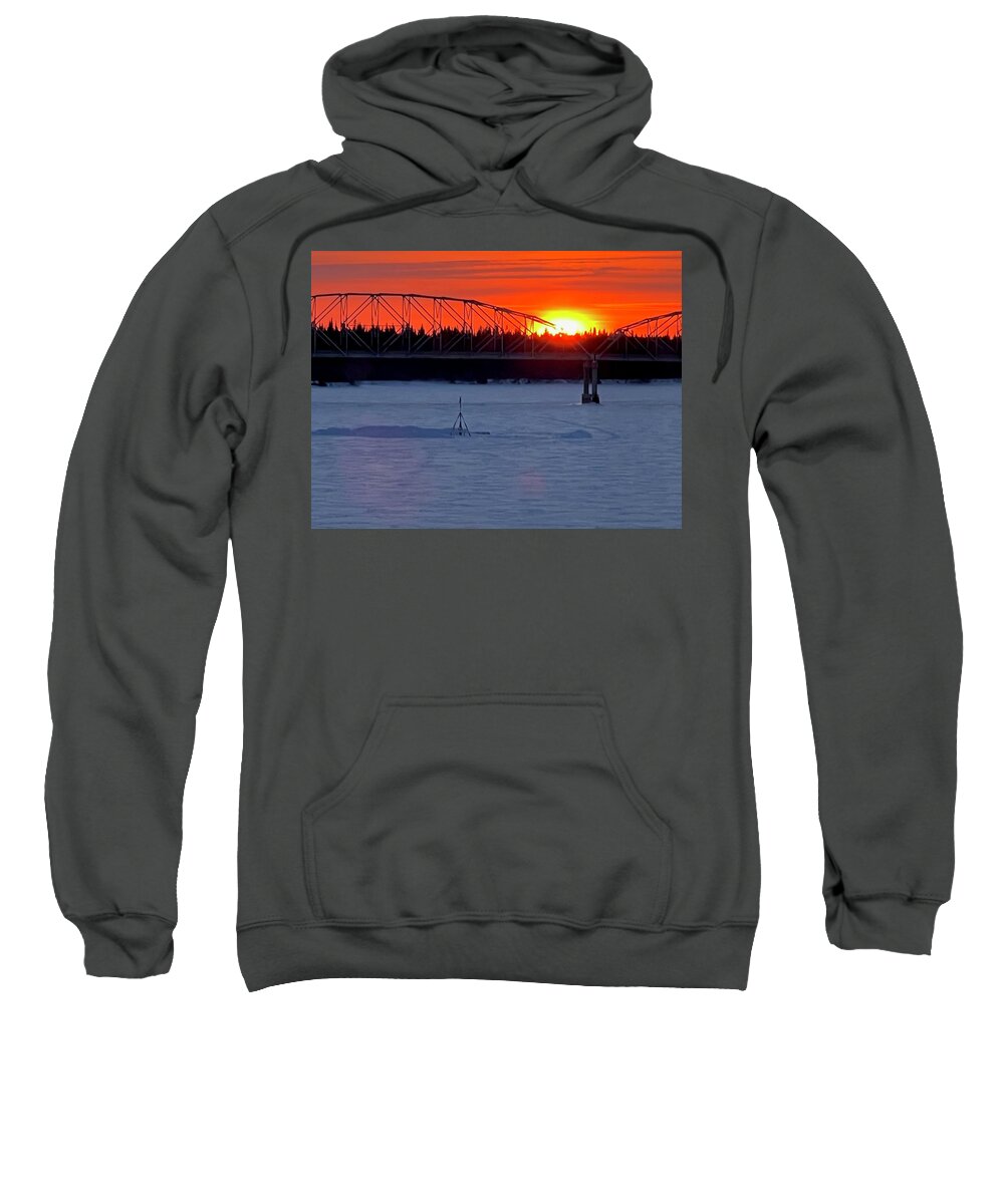Nenana Sweatshirt featuring the photograph Nenana Sunset by Barbara Von Pagel