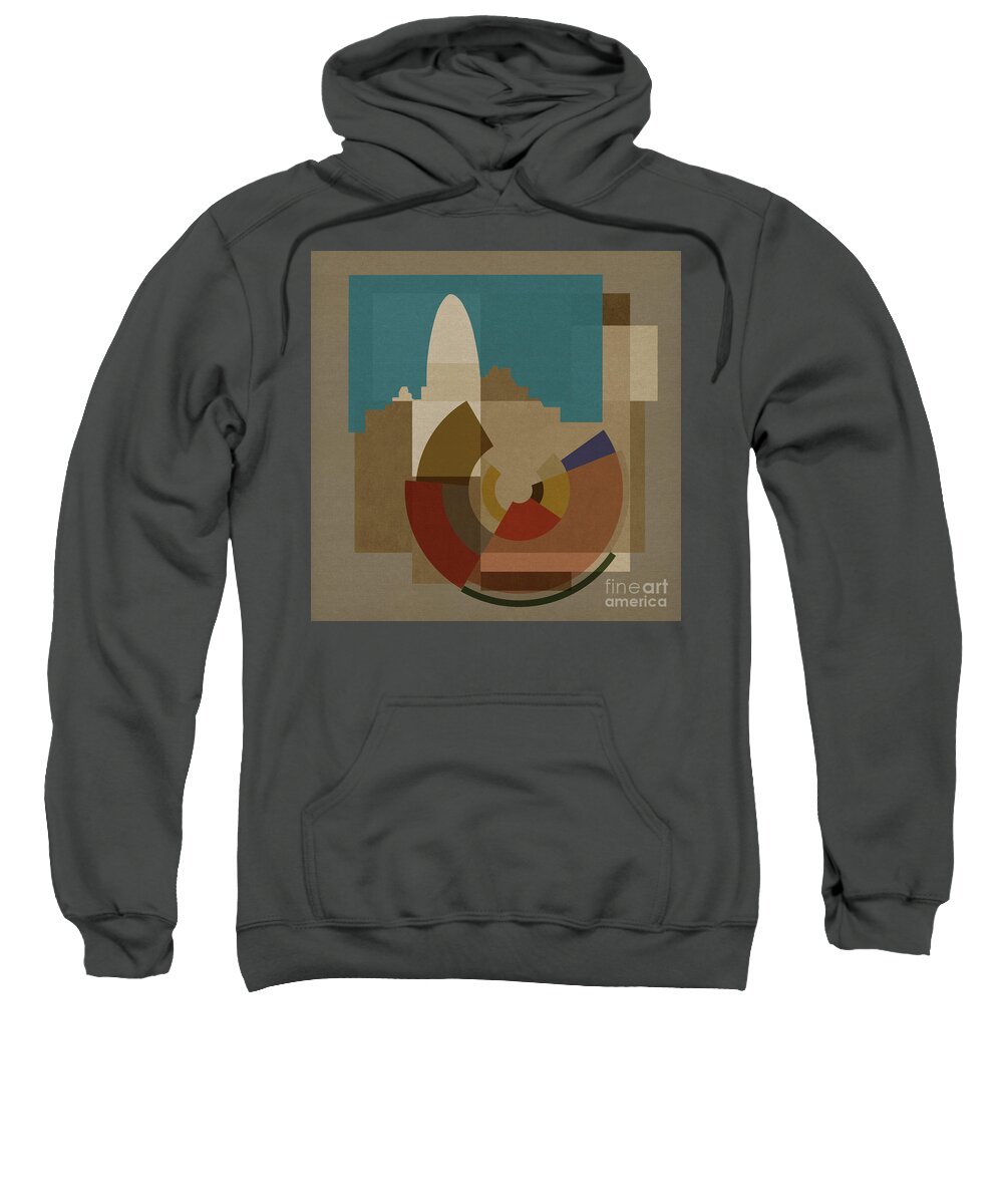 London Sweatshirt featuring the mixed media New Capital Square - Gherkin by BFA Prints