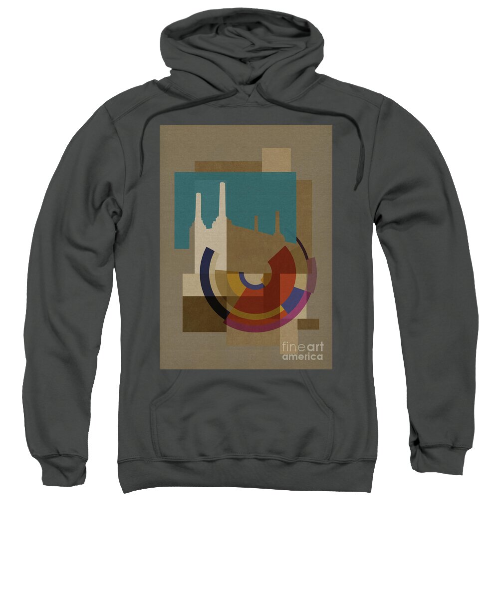 London Sweatshirt featuring the mixed media New Capital Squares - Battersea by BFA Prints