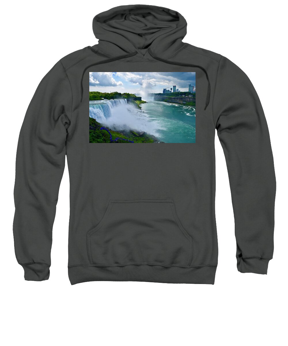 Niagara Sweatshirt featuring the photograph Panoramic View ,Niagara Falls by Bnte Creations