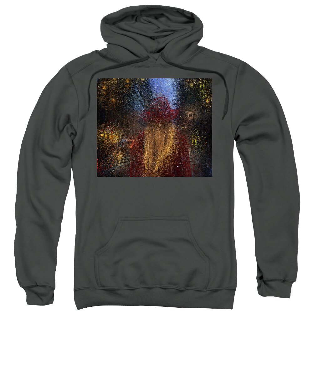 Nightlife Sweatshirt featuring the painting Night Walk by Alex Mir