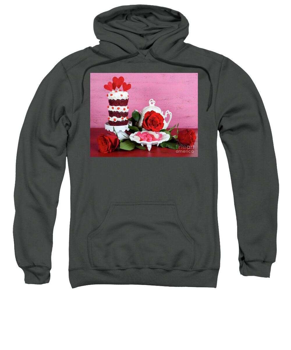 Wood Sweatshirt featuring the photograph Novelty triple layer red velvet cupcake by Milleflore Images