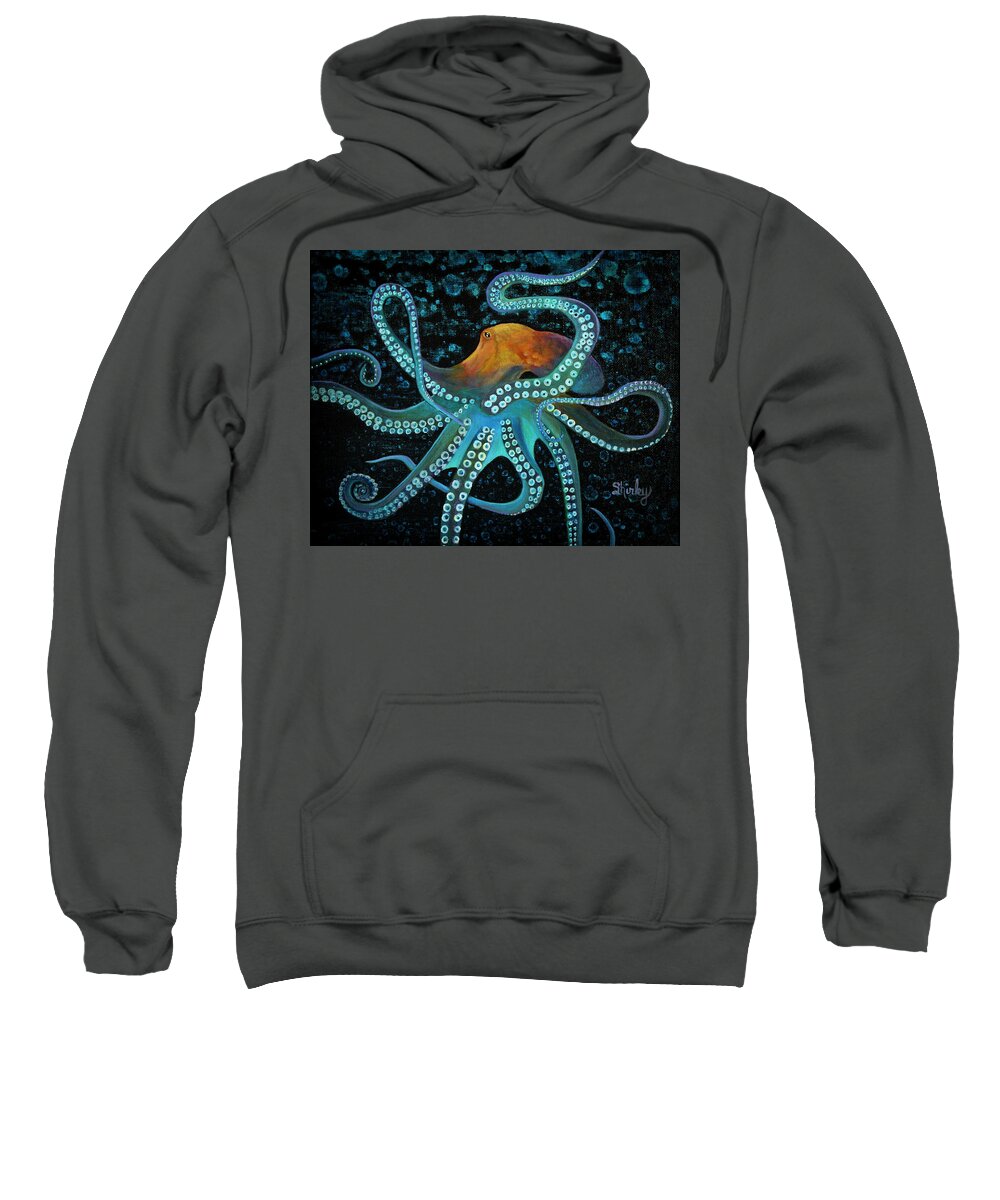 Octopus Sweatshirt featuring the painting Octopus by Shirley Dutchkowski