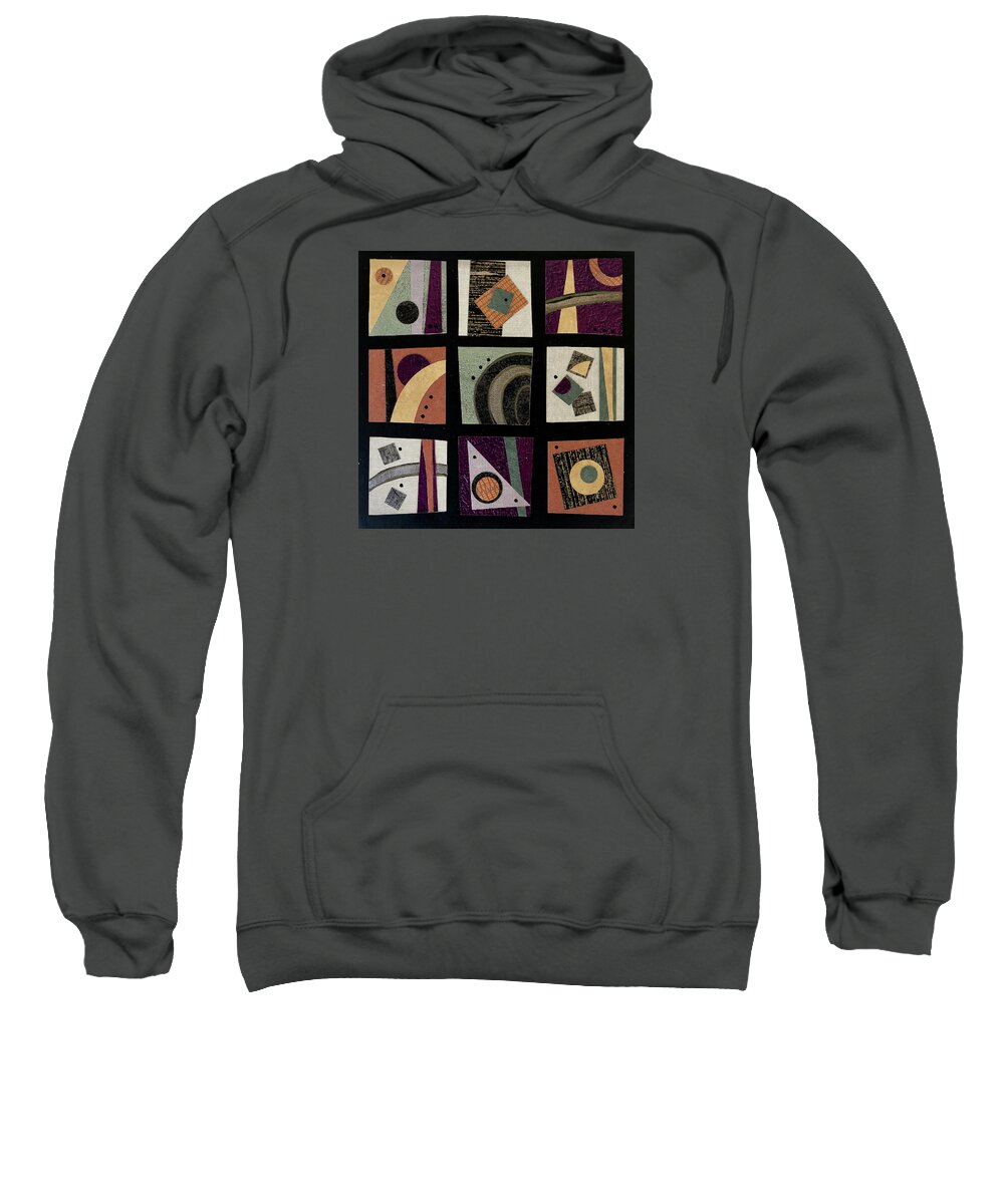 Collage Sweatshirt featuring the mixed media Off-kilter by MaryJo Clark