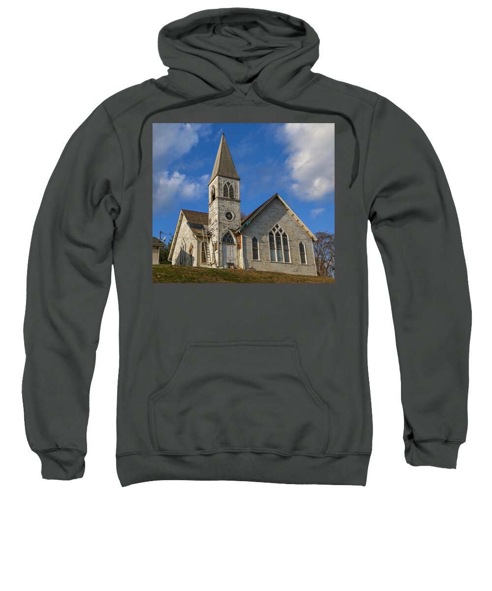 Blue Sky Sweatshirt featuring the photograph Old Country Church by Kevin Craft