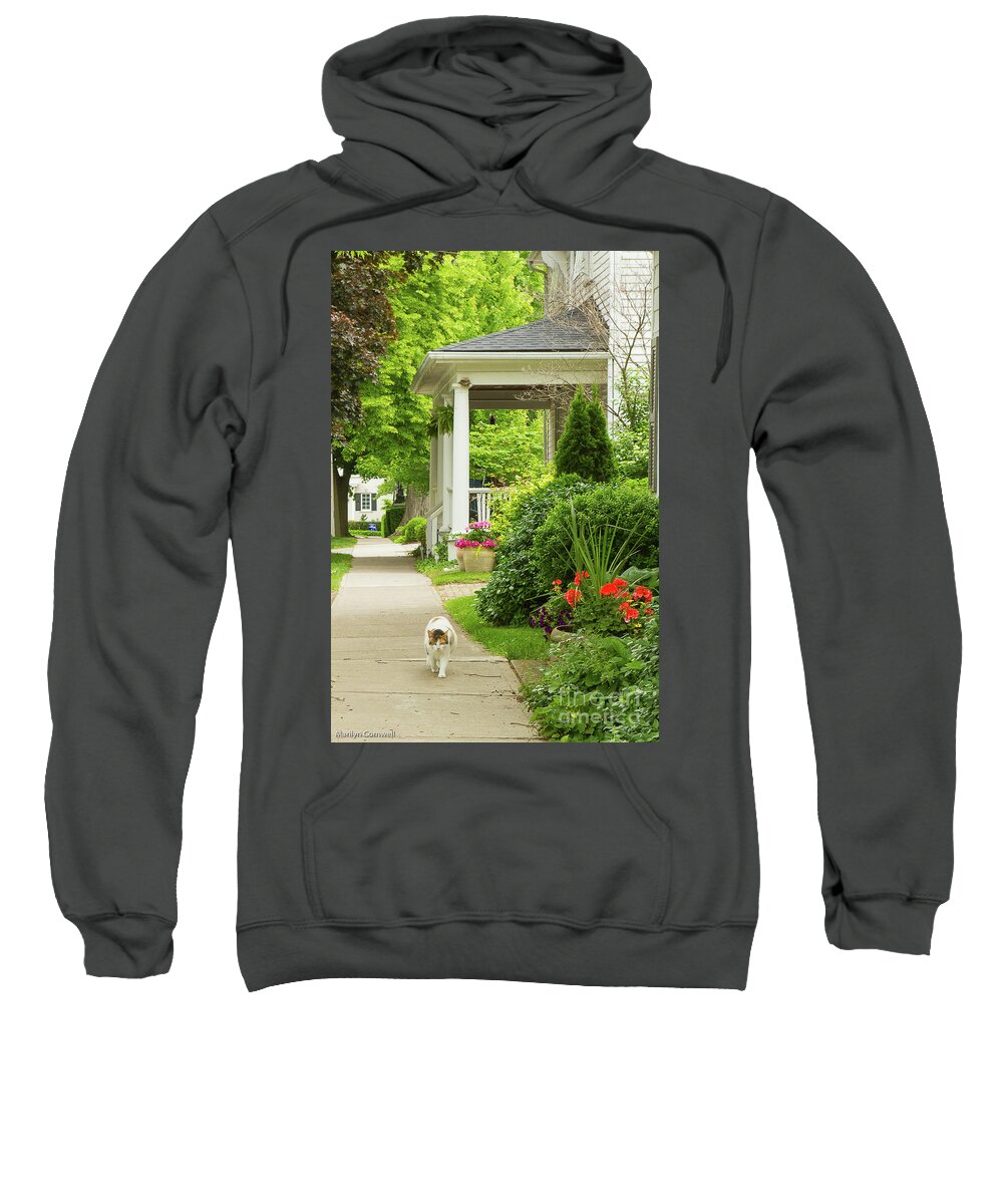 Flowers Sweatshirt featuring the photograph On the Garden Walk by Marilyn Cornwell