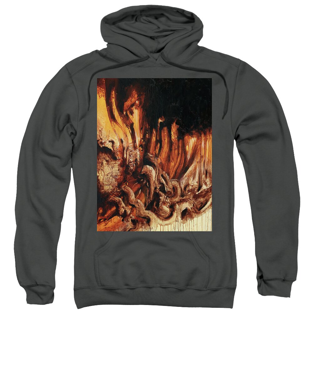 Nature Sweatshirt featuring the painting Organic Heat by Sv Bell