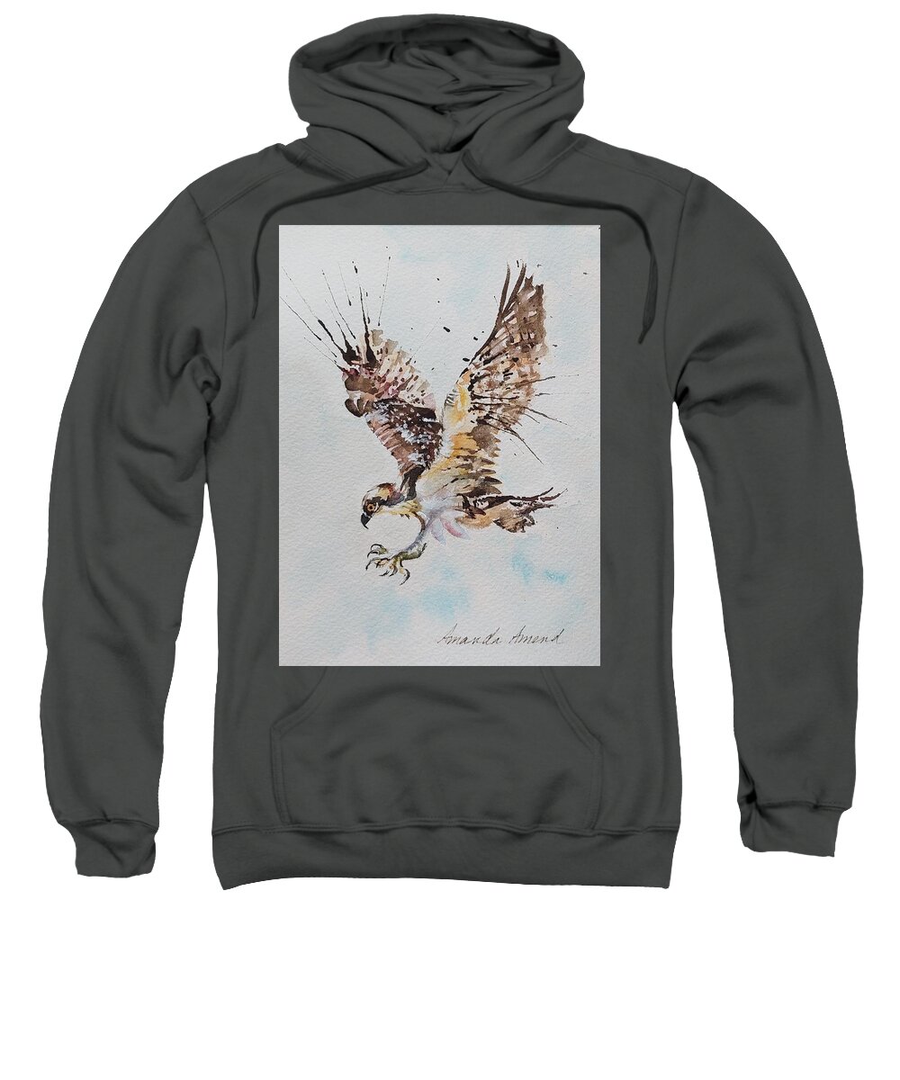 Osprey Sweatshirt featuring the painting Osprey by Amanda Amend
