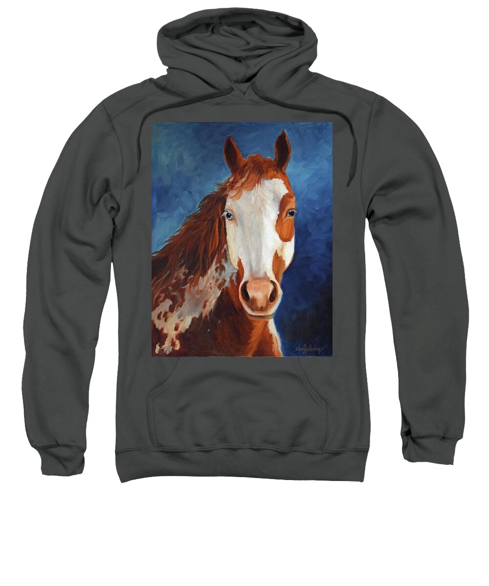 Horse Print Sweatshirt featuring the painting Paint The Midnight Sky by Cheri Wollenberg