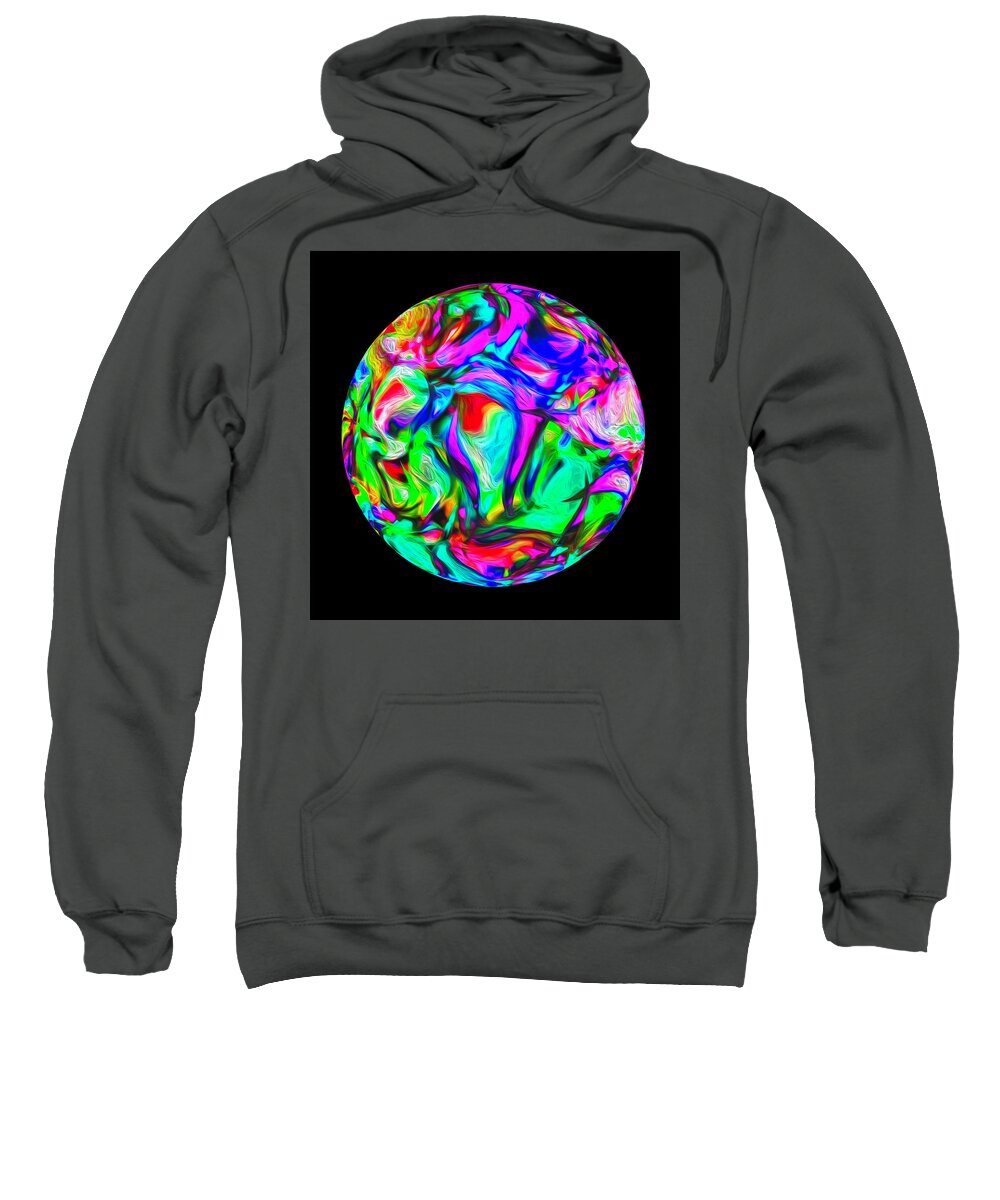 Digital Sweatshirt featuring the digital art Painted Planet by Anthony M Davis
