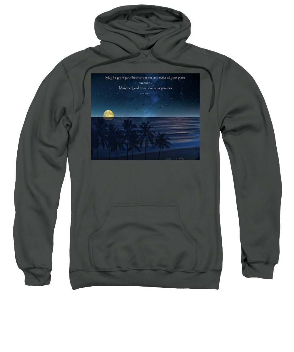 Palm Trees Sweatshirt featuring the digital art Palms and Psalms by Norman Brule
