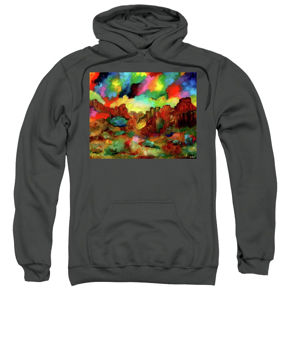 Landscape Sweatshirt featuring the painting Paradise Valley by Jim Stallings