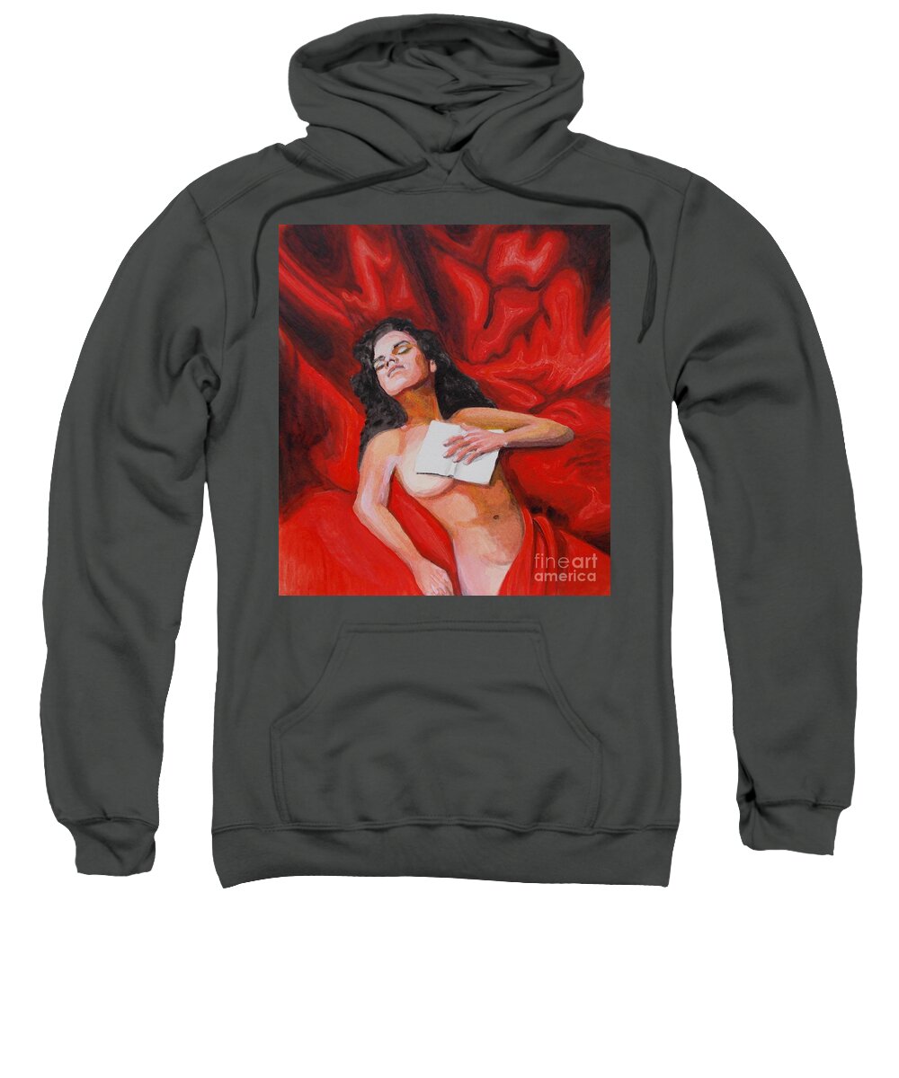 Figure Sweatshirt featuring the painting Pasion by Lilibeth Andre