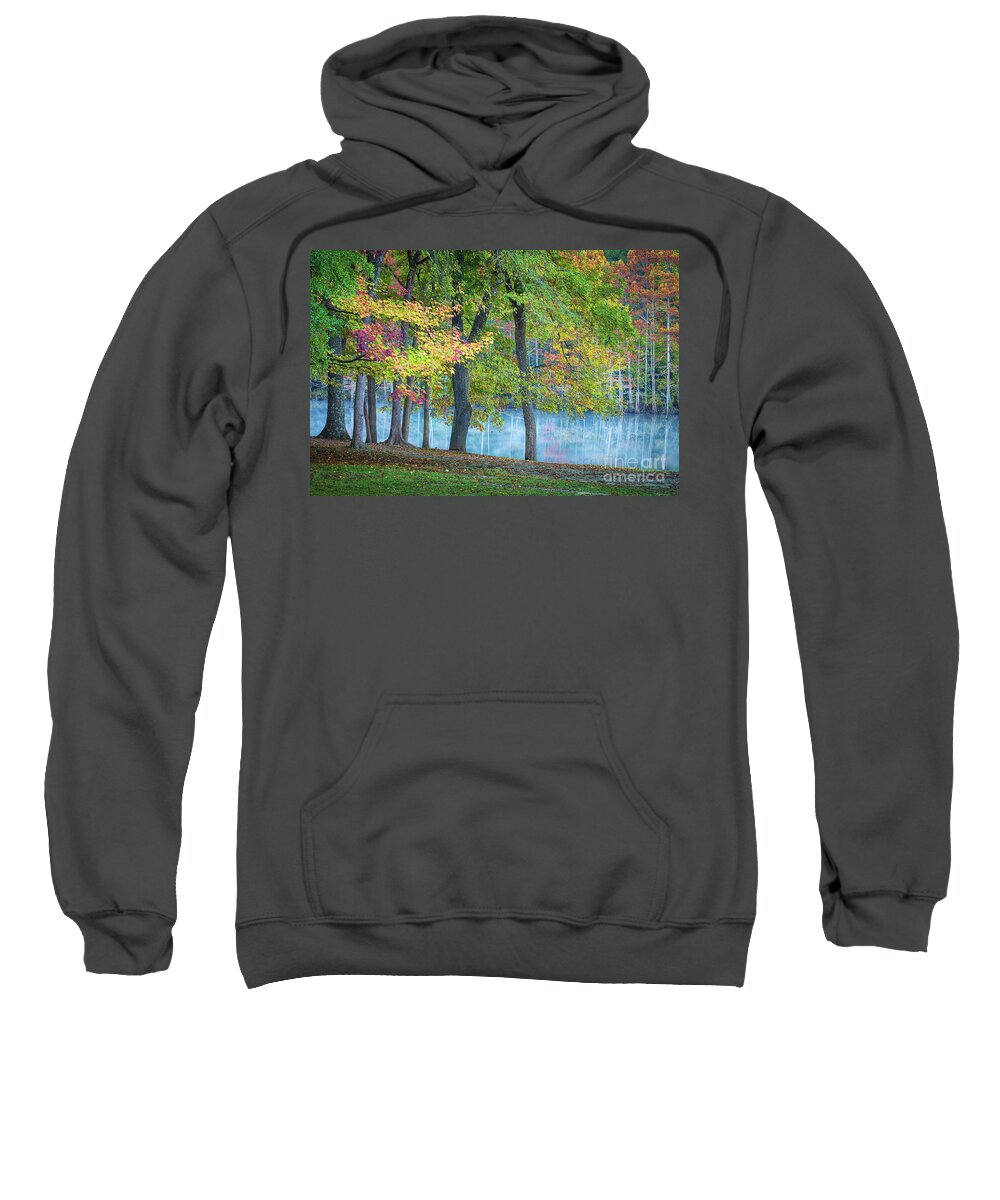 America Sweatshirt featuring the photograph Pastoral River by Inge Johnsson