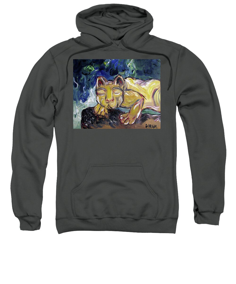 Penn State Sweatshirt featuring the painting Penn State Nittany Lion by Britt Miller
