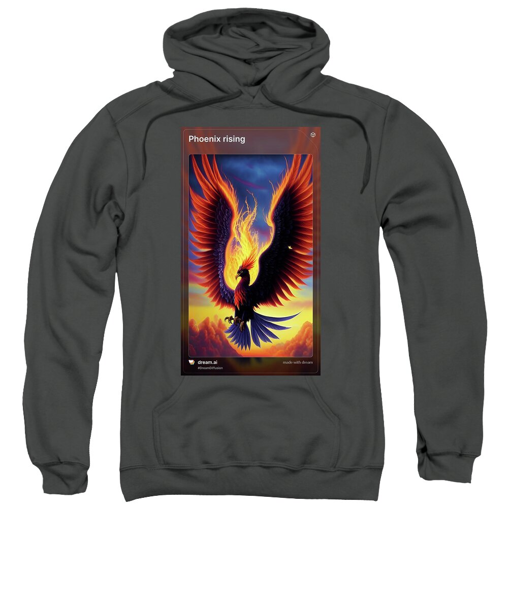 Phoenix Rising Sweatshirt featuring the digital art Phoenix rising 1 by Denise F Fulmer