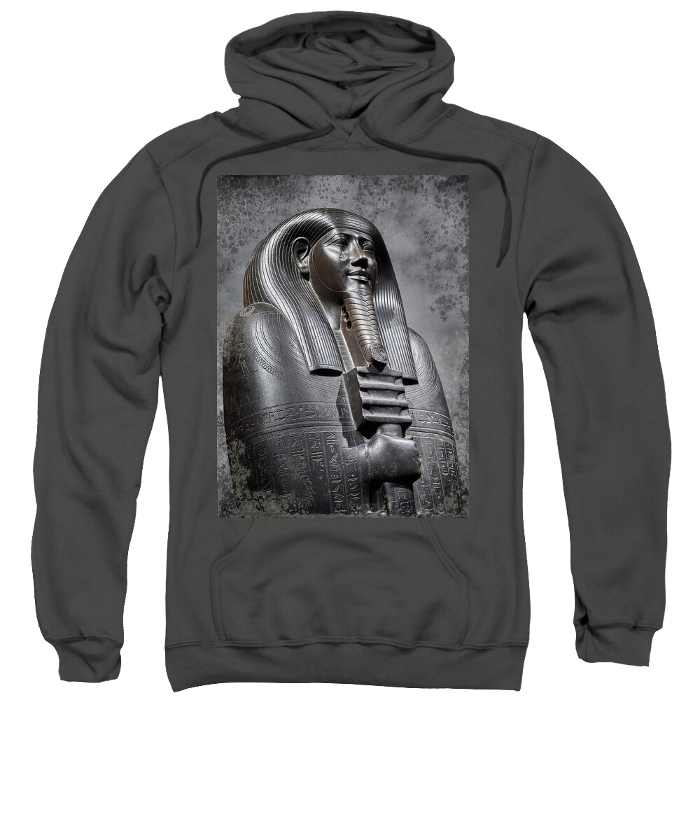 Ancient Egyptian Sarcophagus Sweatshirt featuring the sculpture The After life - Photo of Ancient Egyptian Sarcophagus of Ibi #1 by Paul E Williams